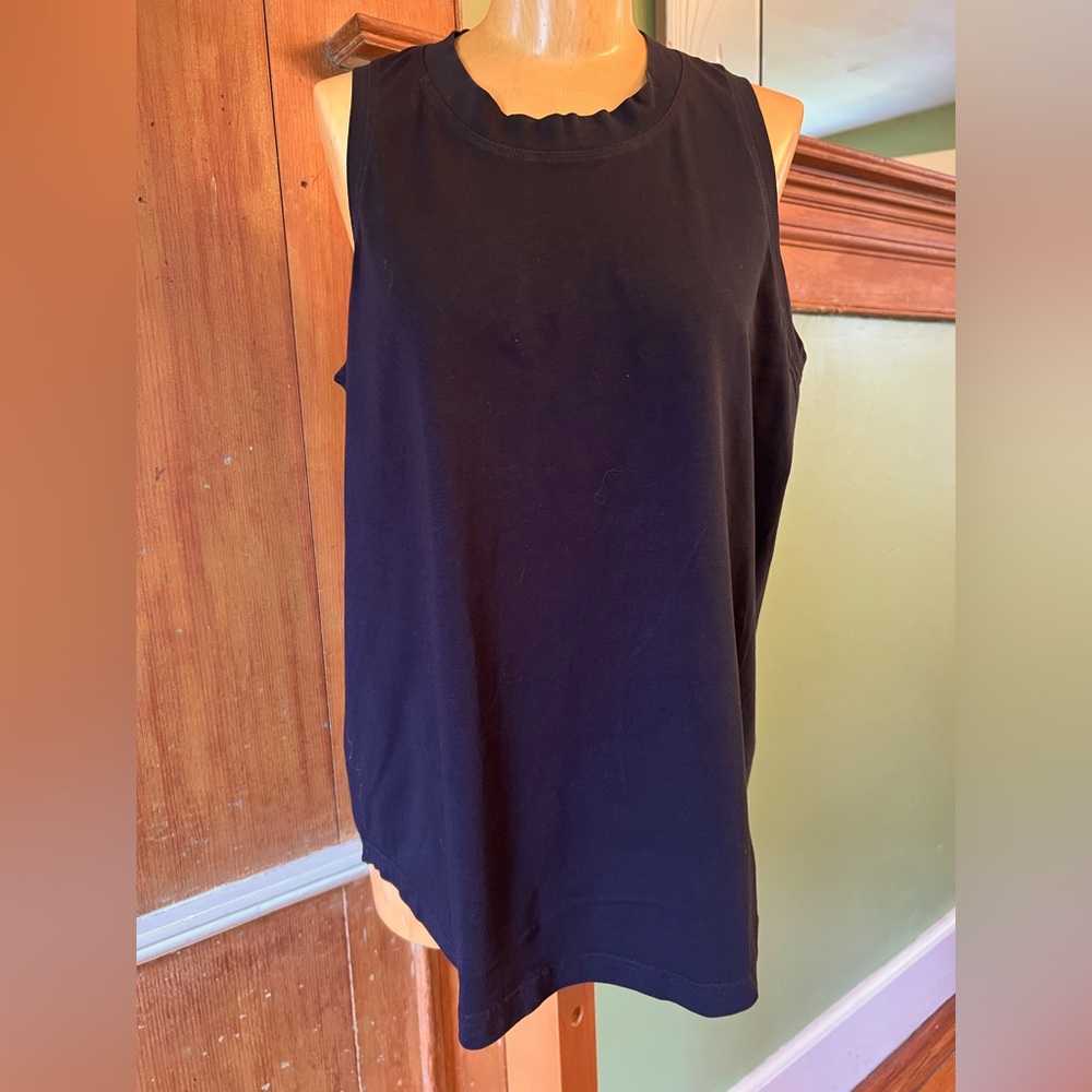 Monique Van Heist Netherlands black organic cotton jersey tank top M